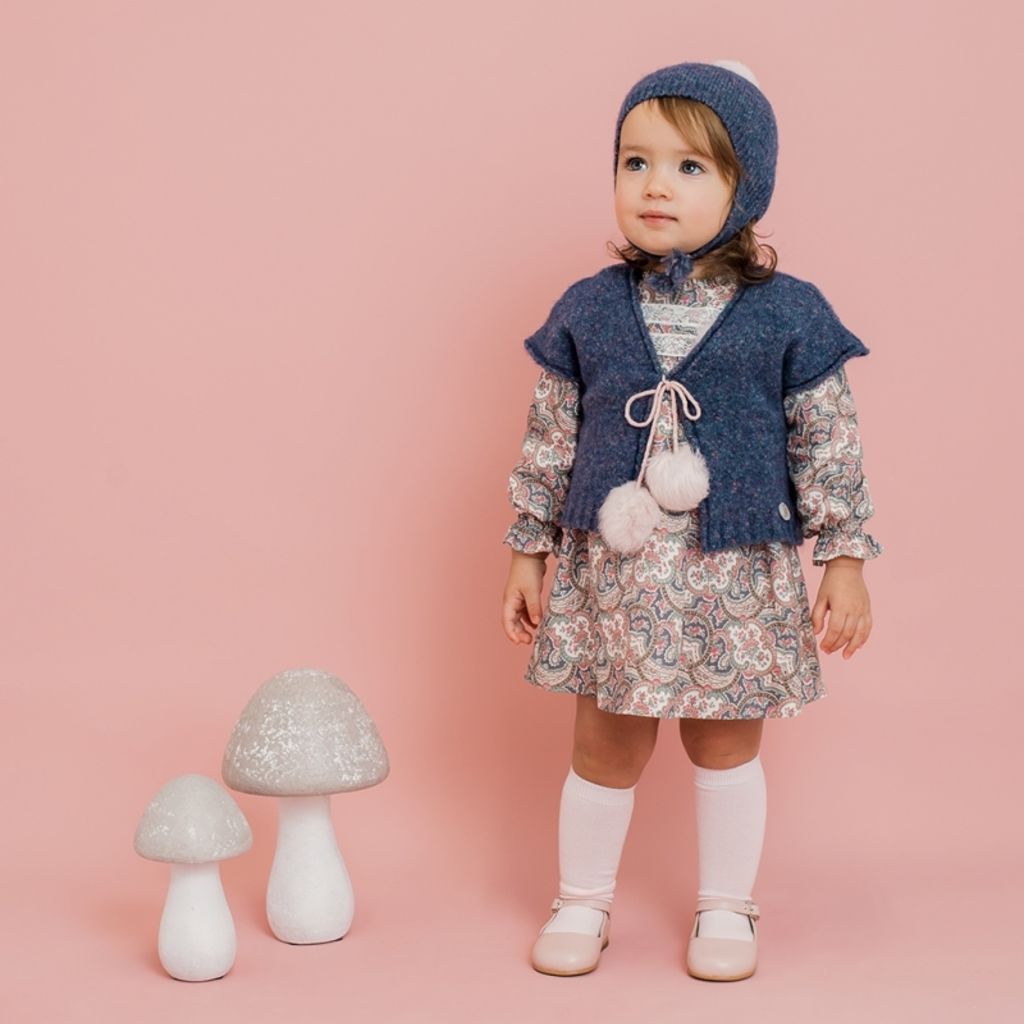 VESTIDO ESTAMPADO CACHEMIR BEBE NIÑA - Menta Moda Infantil