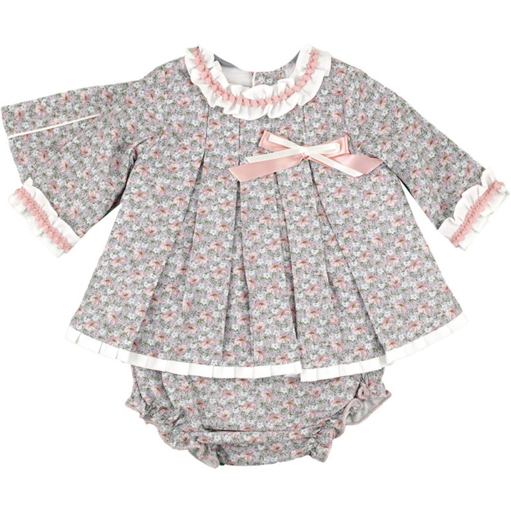 JESUSITO LAZITO CON CAPOTA FLORES ROSA - Menta Moda Infantil