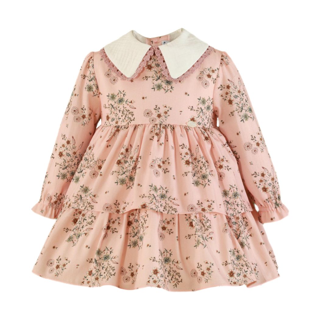 VESTIDO MANGA LARGA NINA ROSA ESTAMPADO FLORAL CORTE SUELTO