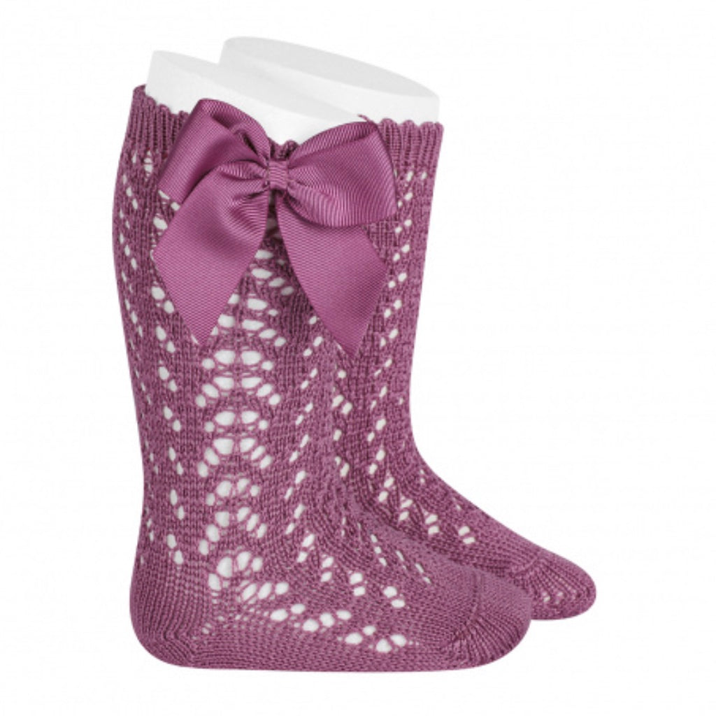 CALCETINES ALTOS CALADOS CON LAZO CASSIS - Menta Moda Infantil