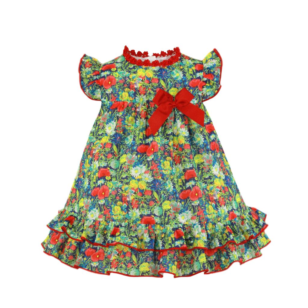 VESTIDO BEBE ROJO FLORAL